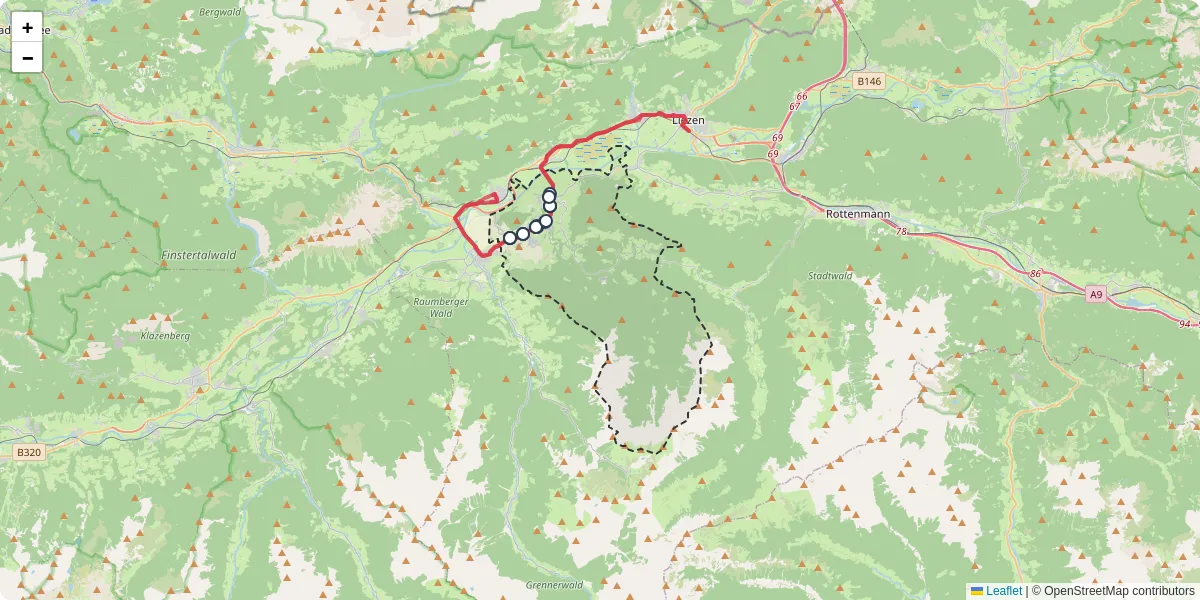 Nahverkehrsnetz in aigen-im-ennstal, Österreich - Buslinien, Haltestellen und Verbindungen auf der Karte