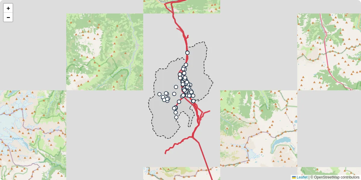 Nahverkehrsnetz in bad-hofgastein, Österreich - Buslinien, Haltestellen und Verbindungen auf der Karte