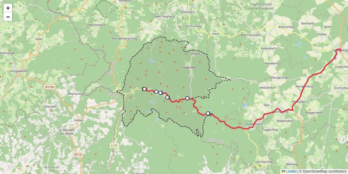 Nahverkehrsnetz in barnkopf, Österreich - Buslinien, Haltestellen und Verbindungen auf der Karte