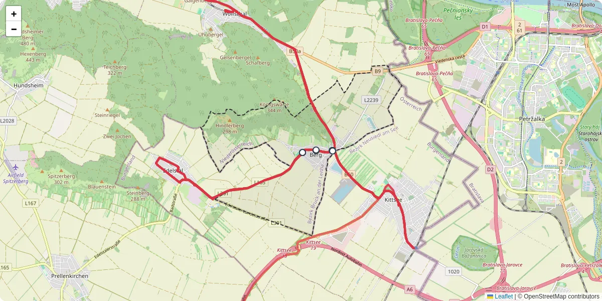 Nahverkehrsnetz in berg, Österreich - Buslinien, Haltestellen und Verbindungen auf der Karte