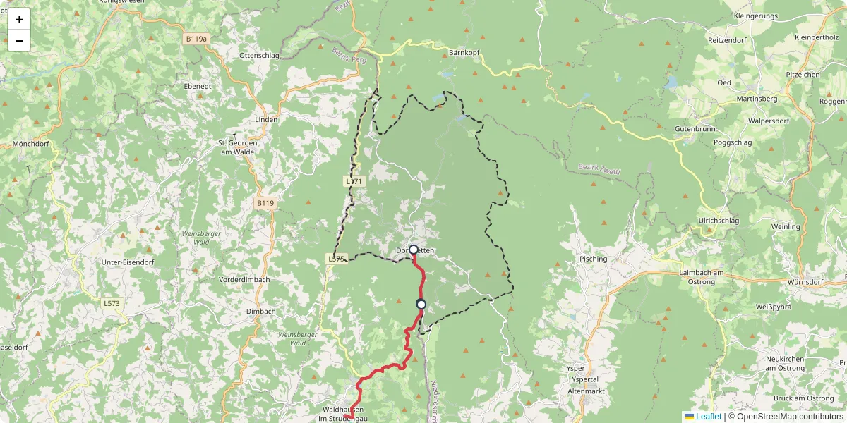 Nahverkehrsnetz in dorfstetten, Österreich - Buslinien, Haltestellen und Verbindungen auf der Karte