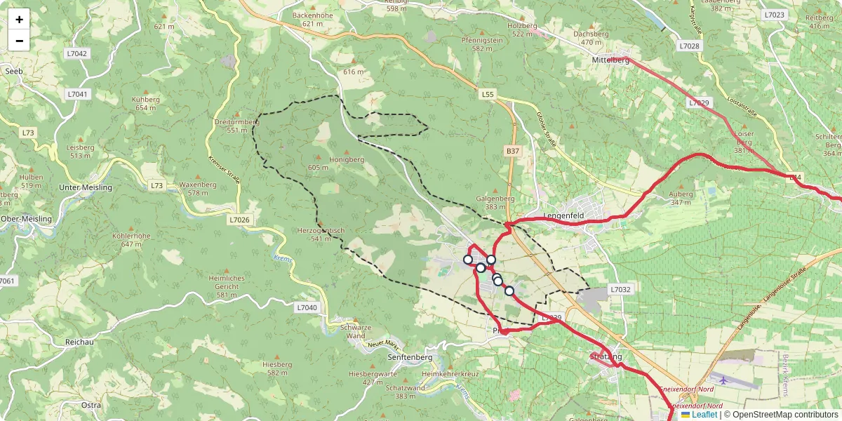 Nahverkehrsnetz in dro, Österreich - Buslinien, Haltestellen und Verbindungen auf der Karte