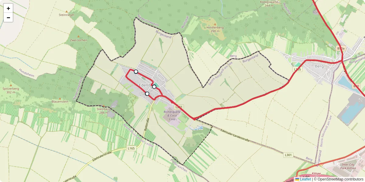 Nahverkehrsnetz in edelstal, Österreich - Buslinien, Haltestellen und Verbindungen auf der Karte