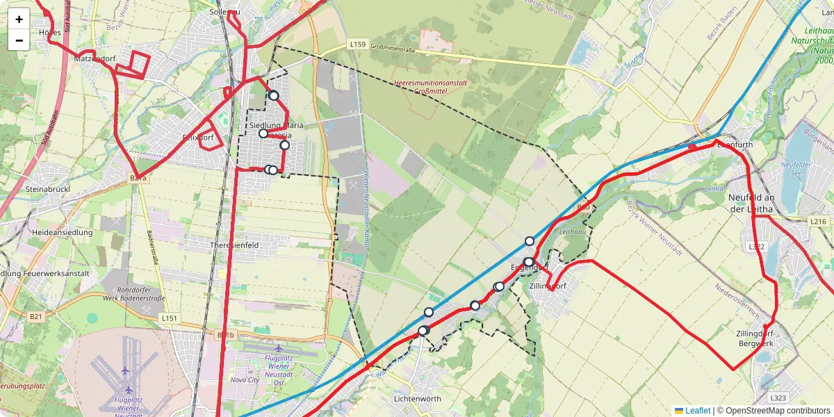 Nahverkehrsnetz in eggendorf, Österreich - Buslinien, Haltestellen und Verbindungen auf der Karte