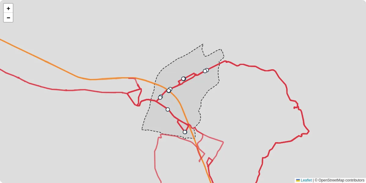 Nahverkehrsnetz in ennsdorf, Österreich - Buslinien, Haltestellen und Verbindungen auf der Karte