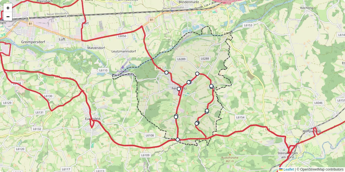 Nahverkehrsnetz in ferschnitz, Österreich - Buslinien, Haltestellen und Verbindungen auf der Karte