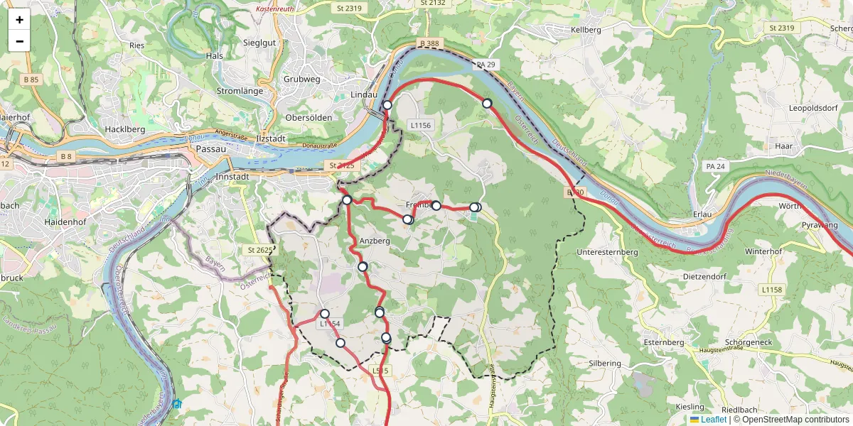 Nahverkehrsnetz in freinberg, Österreich - Buslinien, Haltestellen und Verbindungen auf der Karte