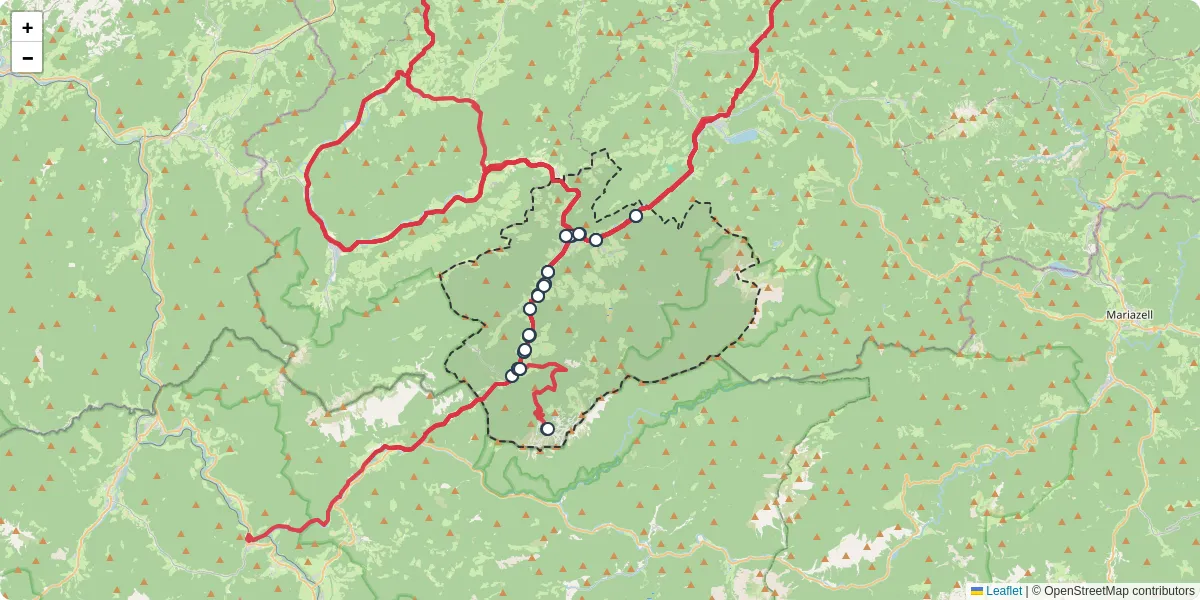 Nahverkehrsnetz in gostling-an-der-ybbs, Österreich - Buslinien, Haltestellen und Verbindungen auf der Karte
