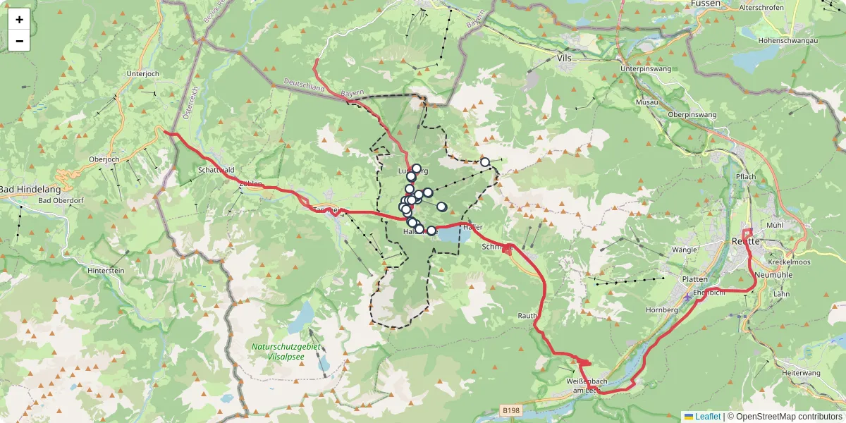 Nahverkehrsnetz in gran, Österreich - Buslinien, Haltestellen und Verbindungen auf der Karte