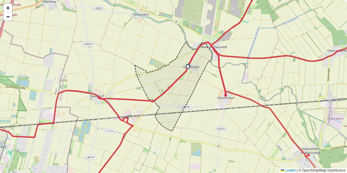 Nahverkehrsnetz in grohofen, Österreich - Buslinien, Haltestellen und Verbindungen auf der Karte