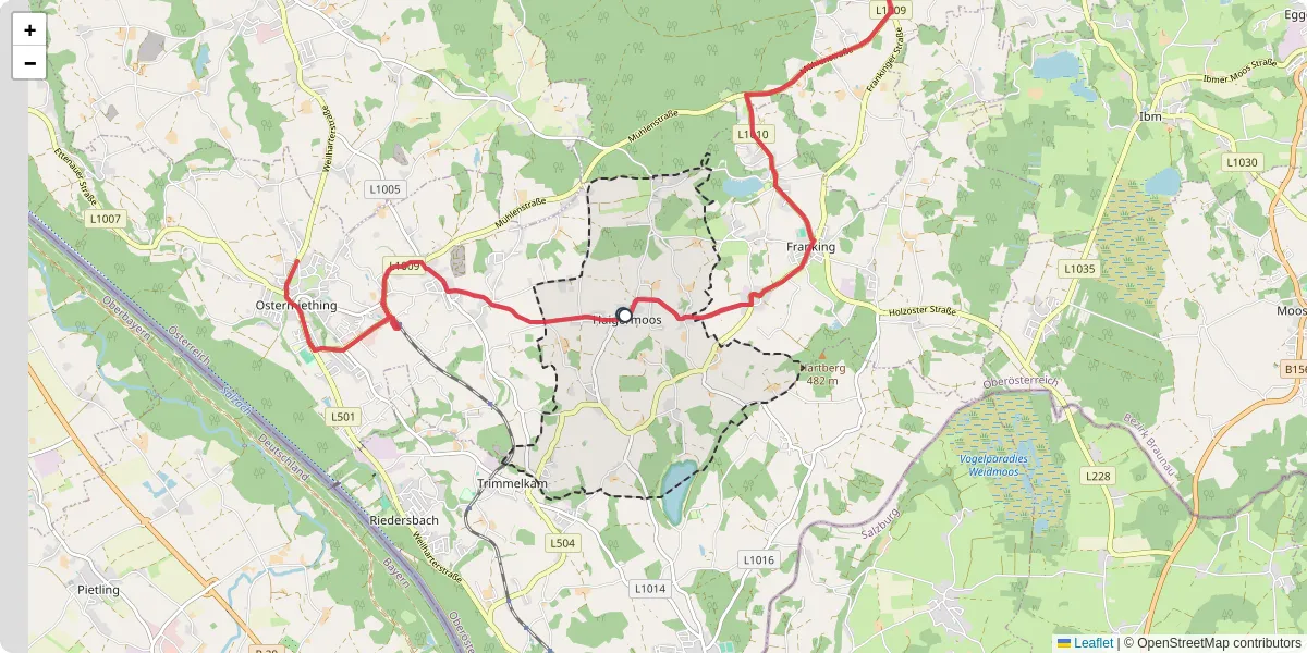 Nahverkehrsnetz in haigermoos, Österreich - Buslinien, Haltestellen und Verbindungen auf der Karte