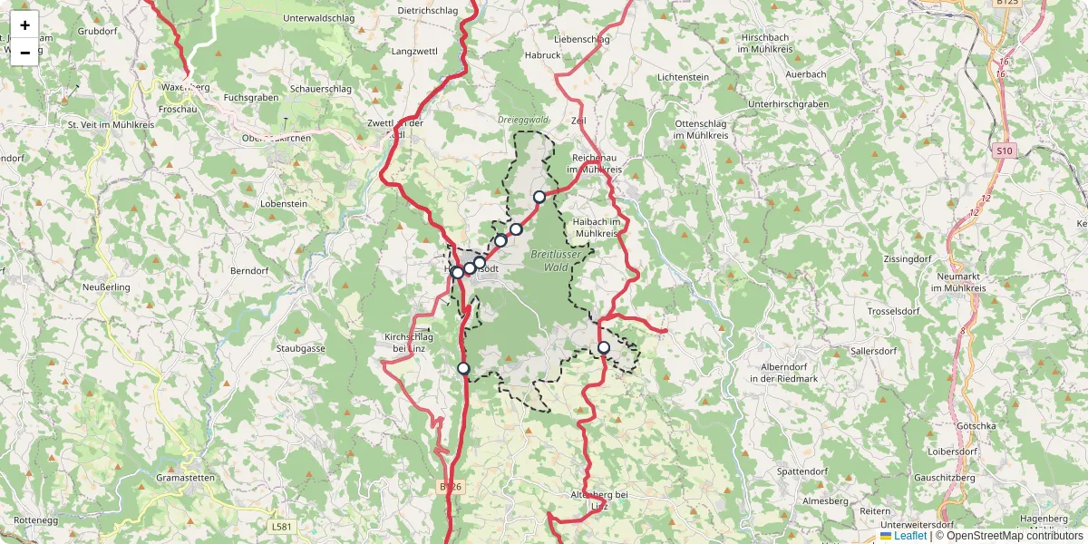 Nahverkehrsnetz in hellmonsodt, Österreich - Buslinien, Haltestellen und Verbindungen auf der Karte