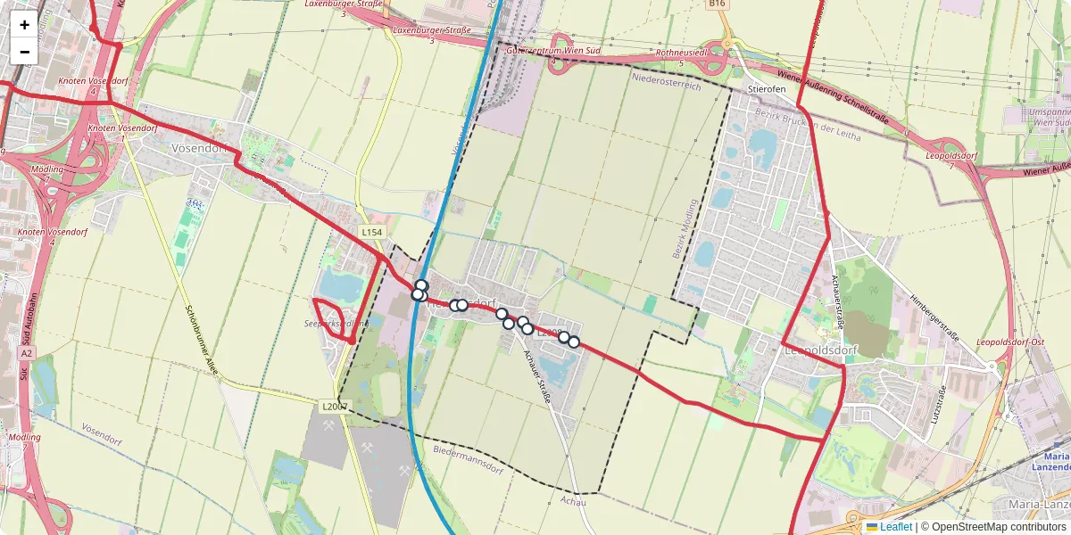 Nahverkehrsnetz in hennersdorf, Österreich - Buslinien, Haltestellen und Verbindungen auf der Karte
