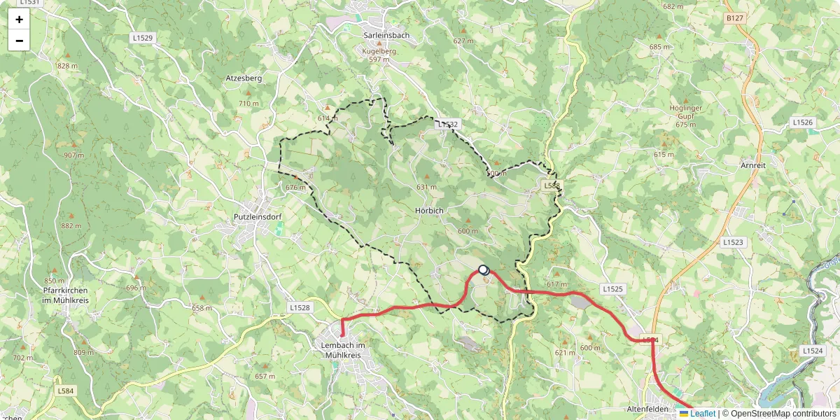 Nahverkehrsnetz in horbich, Österreich - Buslinien, Haltestellen und Verbindungen auf der Karte