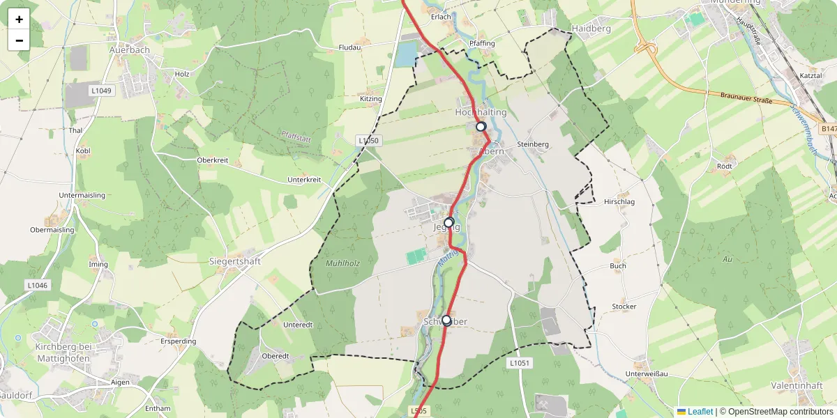 Nahverkehrsnetz in jeging, Österreich - Buslinien, Haltestellen und Verbindungen auf der Karte