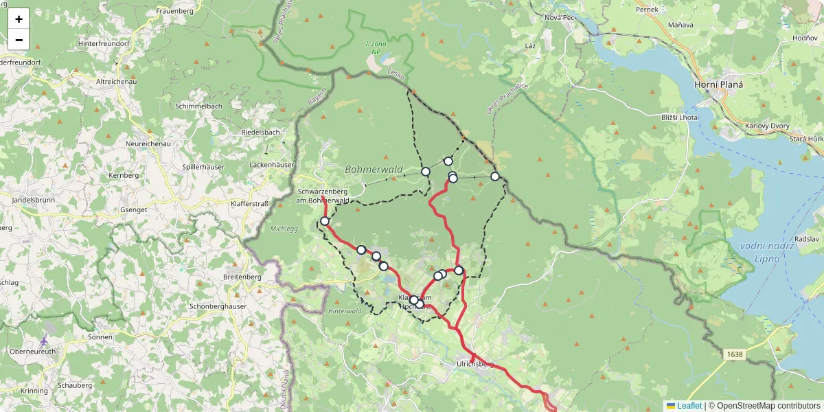 Nahverkehrsnetz in klaffer-am-hochficht, Österreich - Buslinien, Haltestellen und Verbindungen auf der Karte