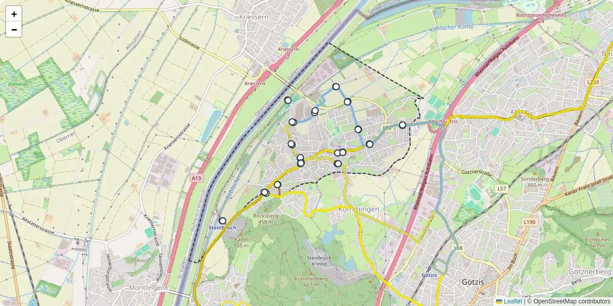 Nahverkehrsnetz in mader, Österreich - Buslinien, Haltestellen und Verbindungen auf der Karte
