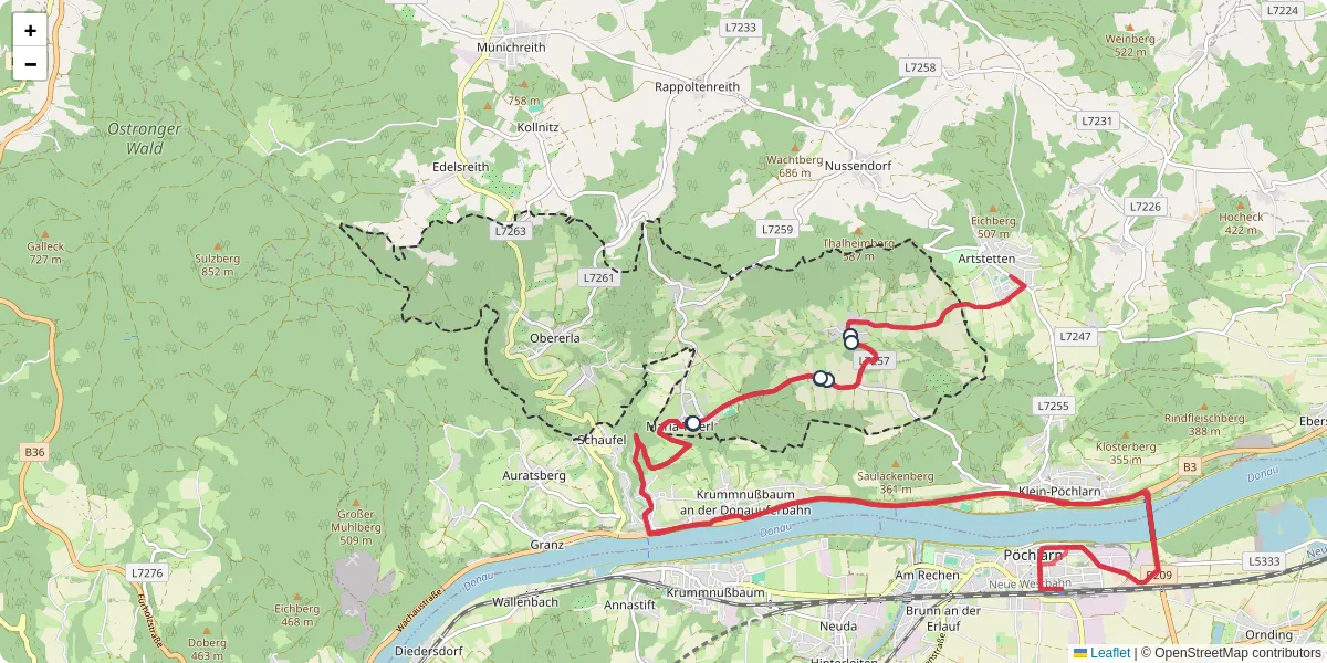 Nahverkehrsnetz in maria-taferl, Österreich - Buslinien, Haltestellen und Verbindungen auf der Karte