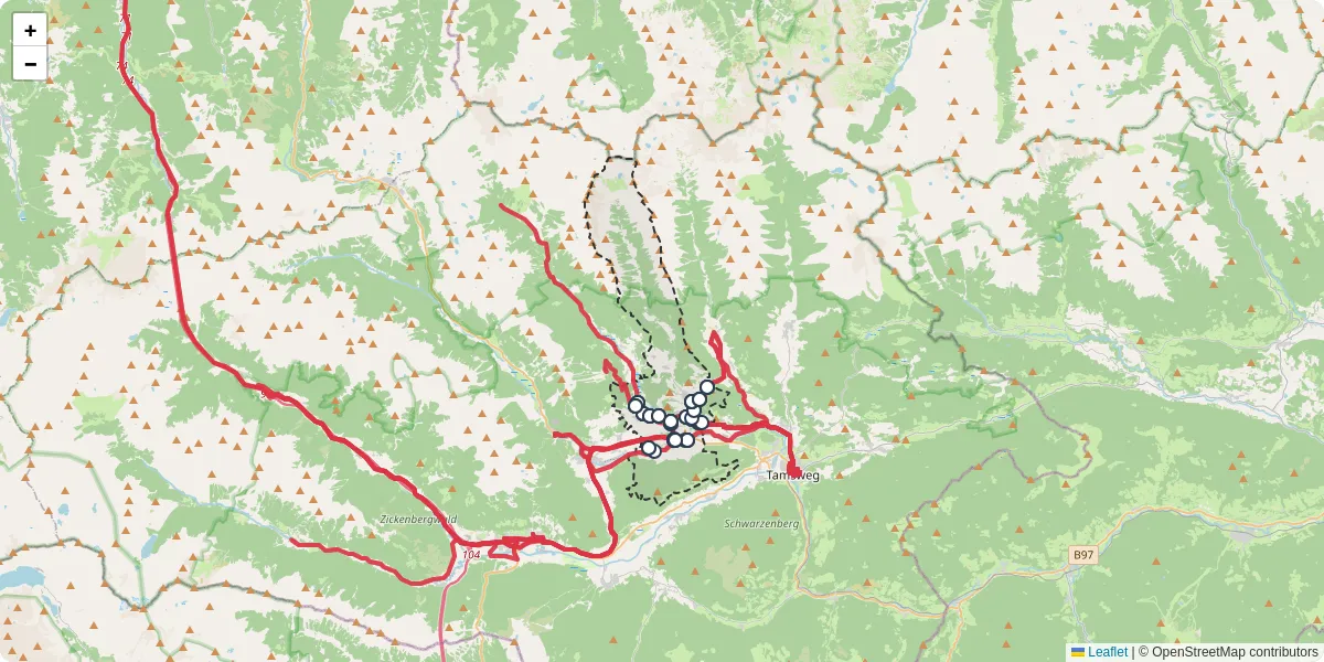 Nahverkehrsnetz in mariapfarr, Österreich - Buslinien, Haltestellen und Verbindungen auf der Karte