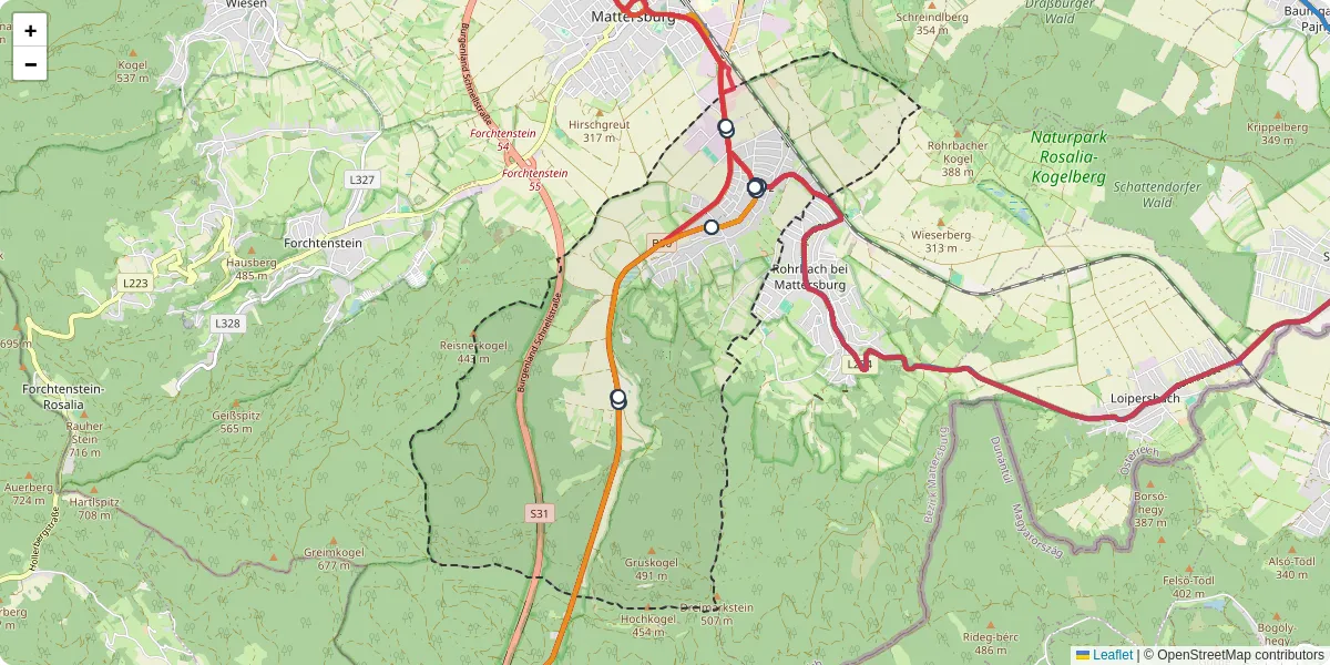 Nahverkehrsnetz in marz, Österreich - Buslinien, Haltestellen und Verbindungen auf der Karte