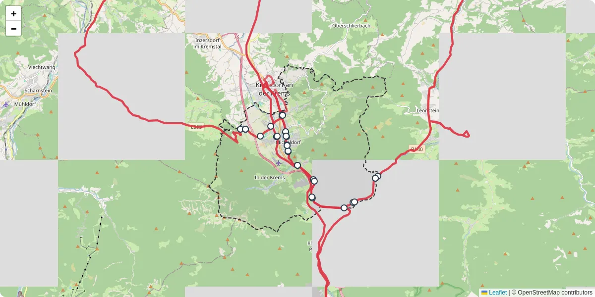 Nahverkehrsnetz in micheldorf-in-oberosterreich, Österreich - Buslinien, Haltestellen und Verbindungen auf der Karte