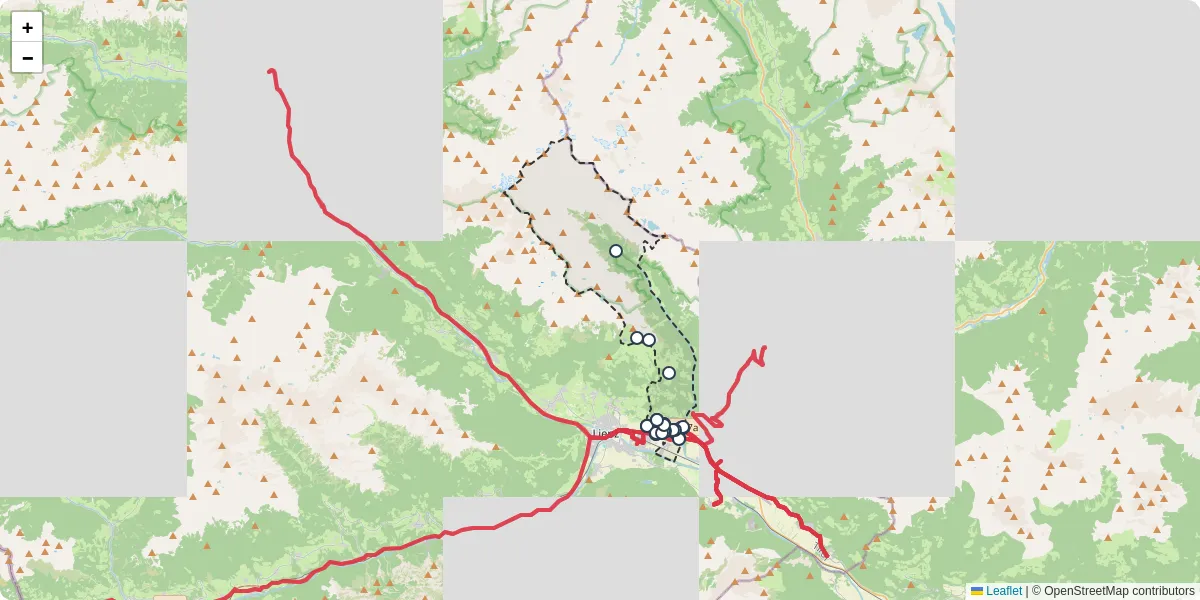 Nahverkehrsnetz in nudorf-debant, Österreich - Buslinien, Haltestellen und Verbindungen auf der Karte