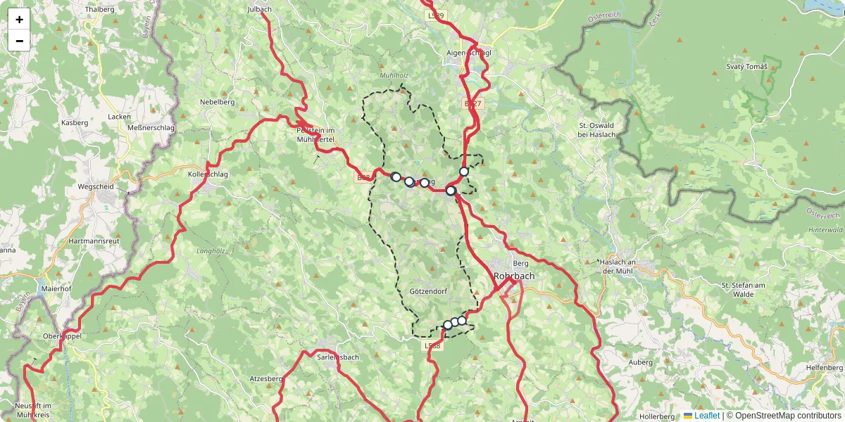 Nahverkehrsnetz in oepping, Österreich - Buslinien, Haltestellen und Verbindungen auf der Karte