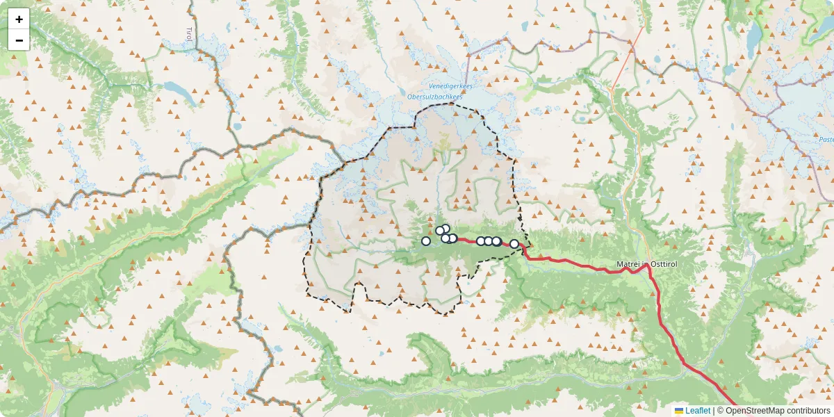 Nahverkehrsnetz in pragraten-am-grovenediger, Österreich - Buslinien, Haltestellen und Verbindungen auf der Karte