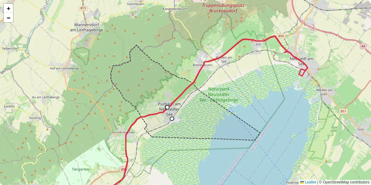 Nahverkehrsnetz in purbach, Österreich - Buslinien, Haltestellen und Verbindungen auf der Karte