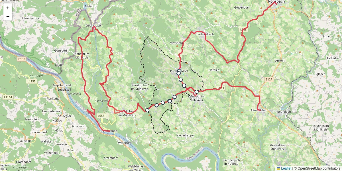 Nahverkehrsnetz in putzleinsdorf, Österreich - Buslinien, Haltestellen und Verbindungen auf der Karte