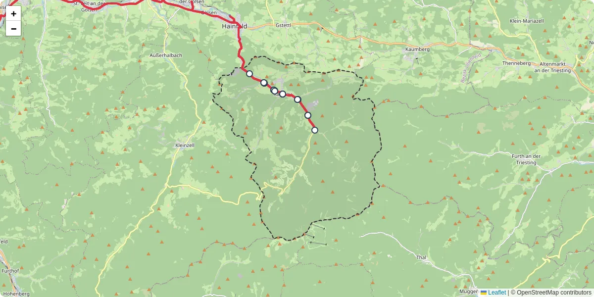 Nahverkehrsnetz in ramsau, Österreich - Buslinien, Haltestellen und Verbindungen auf der Karte