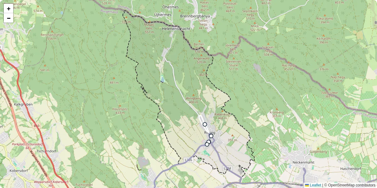Nahverkehrsnetz in ritzing, Österreich - Buslinien, Haltestellen und Verbindungen auf der Karte