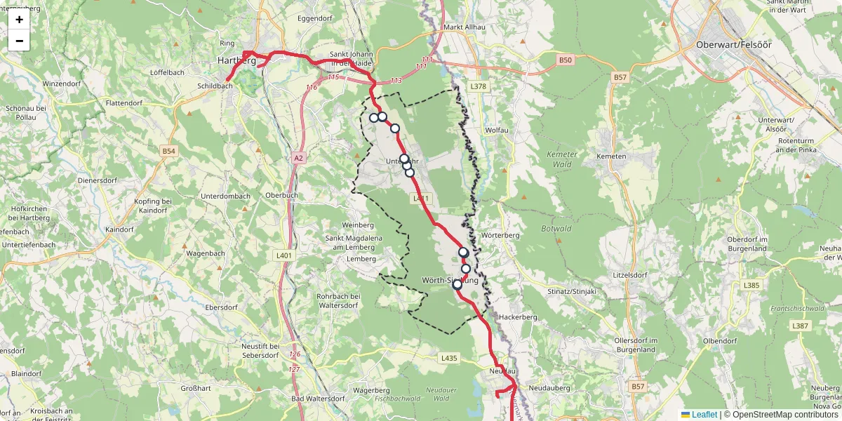 Nahverkehrsnetz in rohr-bei-hartberg, Österreich - Buslinien, Haltestellen und Verbindungen auf der Karte