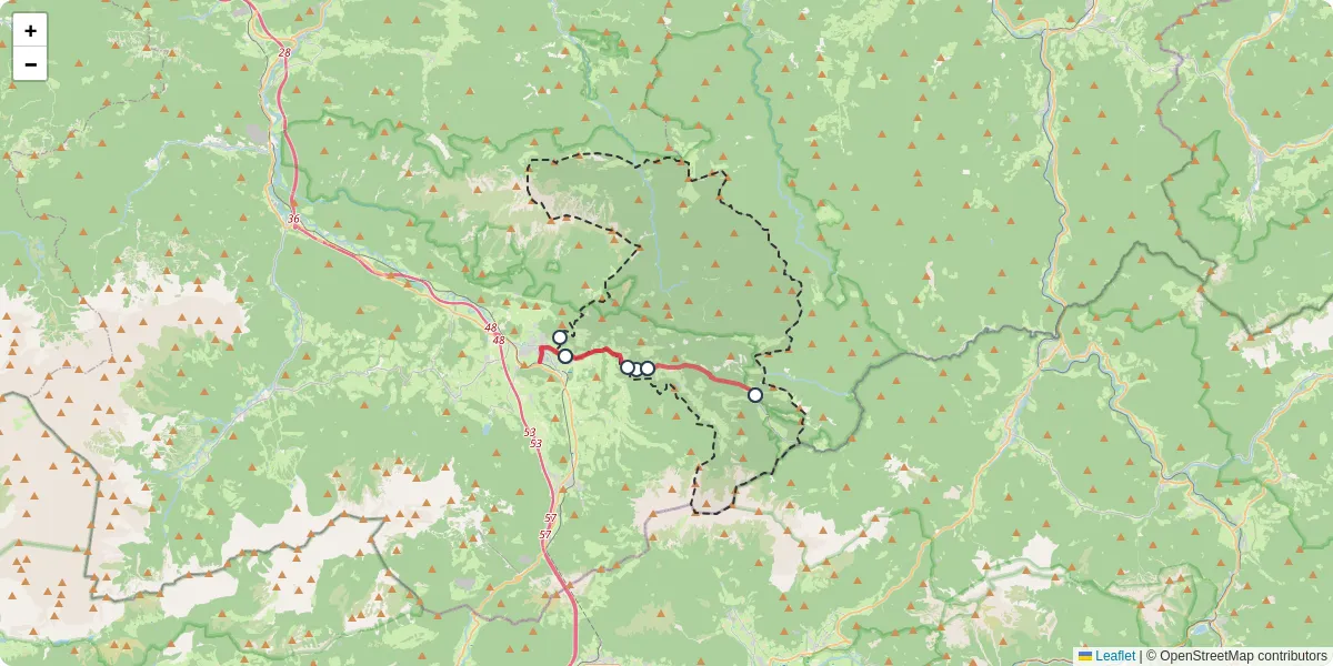 Nahverkehrsnetz in rosenau-am-hengstpa, Österreich - Buslinien, Haltestellen und Verbindungen auf der Karte