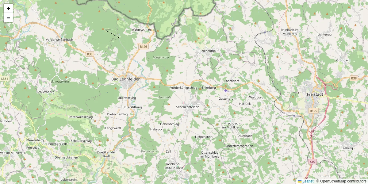 Nahverkehrsnetz in schenkenfelden, Österreich - Buslinien, Haltestellen und Verbindungen auf der Karte