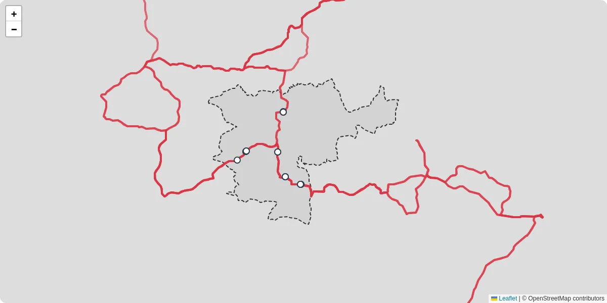 Nahverkehrsnetz in schonbach, Österreich - Buslinien, Haltestellen und Verbindungen auf der Karte