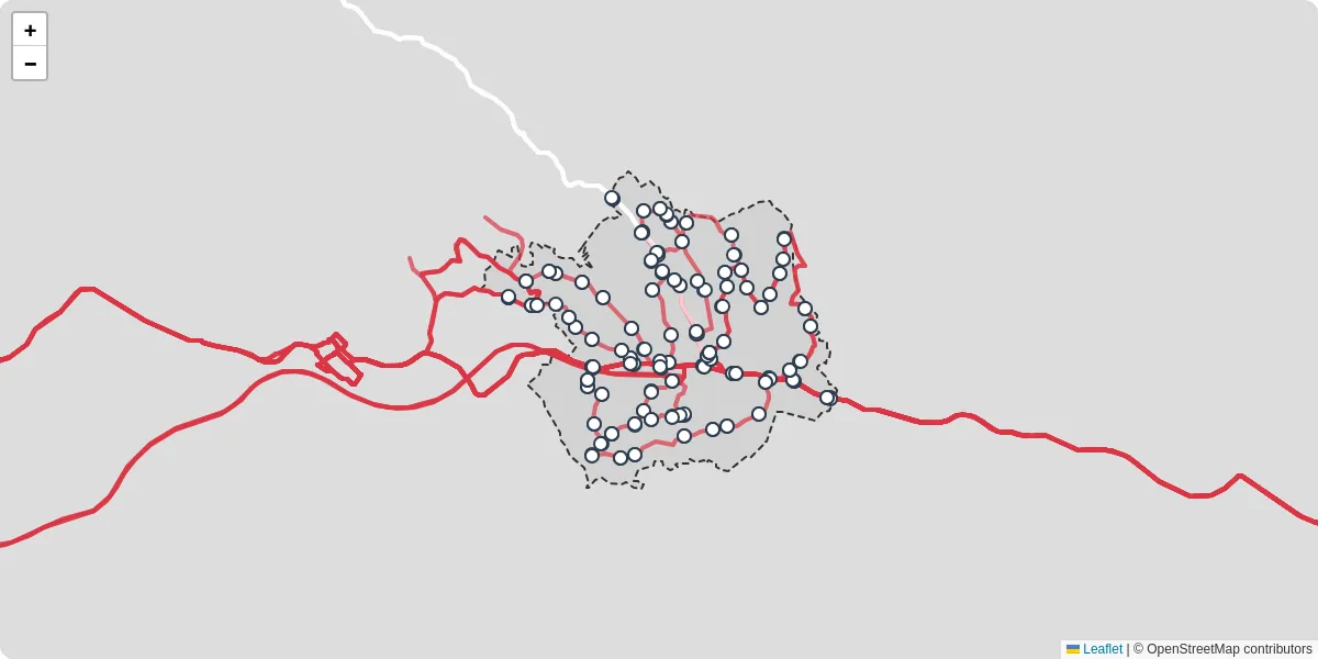 Nahverkehrsnetz in sinabelkirchen, Österreich - Buslinien, Haltestellen und Verbindungen auf der Karte