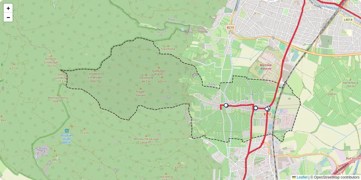 Nahverkehrsnetz in soo, Österreich - Buslinien, Haltestellen und Verbindungen auf der Karte