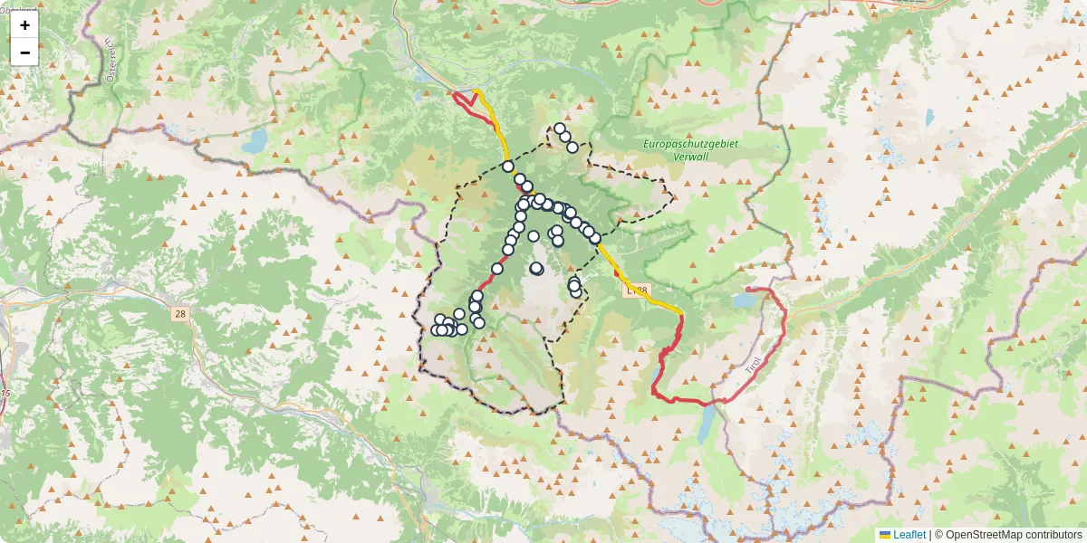 Nahverkehrsnetz in st-gallenkirch, Österreich - Buslinien, Haltestellen und Verbindungen auf der Karte