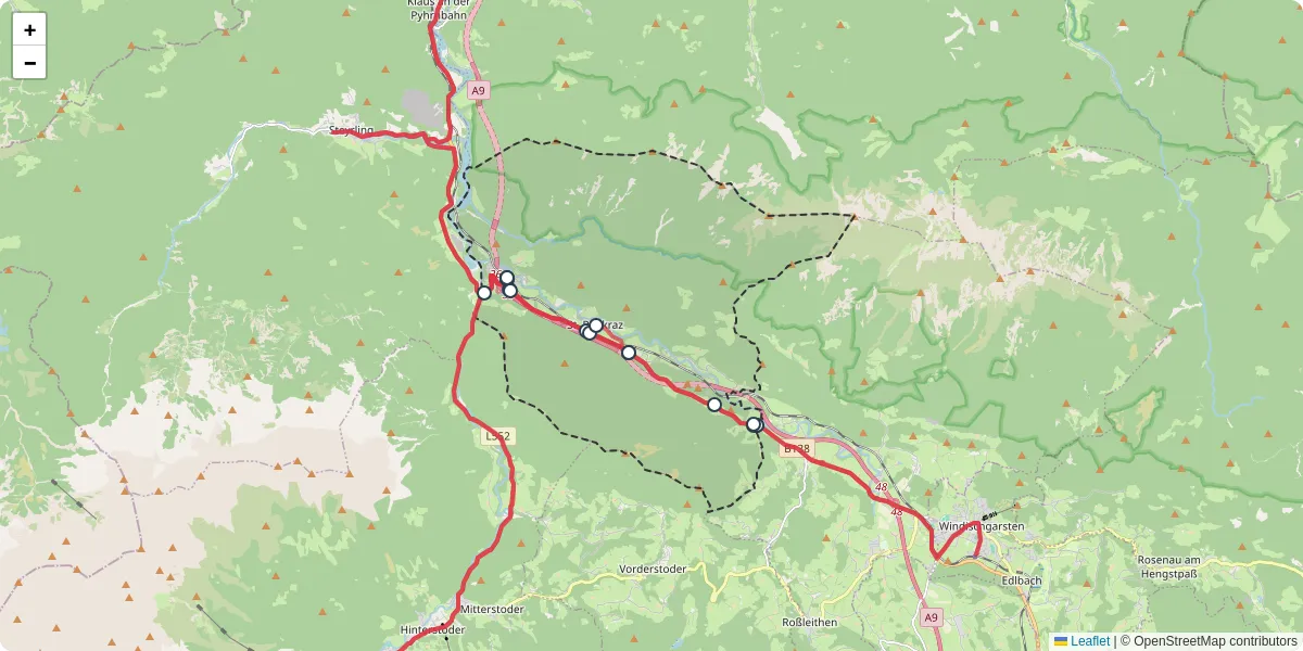 Nahverkehrsnetz in st-pankraz, Österreich - Buslinien, Haltestellen und Verbindungen auf der Karte