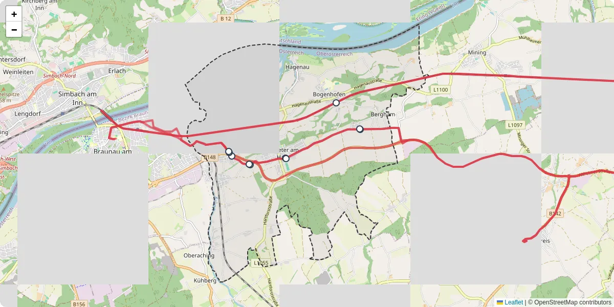 Nahverkehrsnetz in st-peter-am-hart, Österreich - Buslinien, Haltestellen und Verbindungen auf der Karte