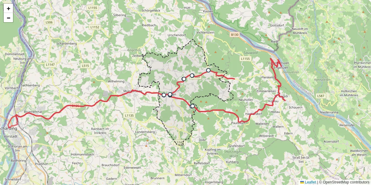 Nahverkehrsnetz in st-roman, Österreich - Buslinien, Haltestellen und Verbindungen auf der Karte