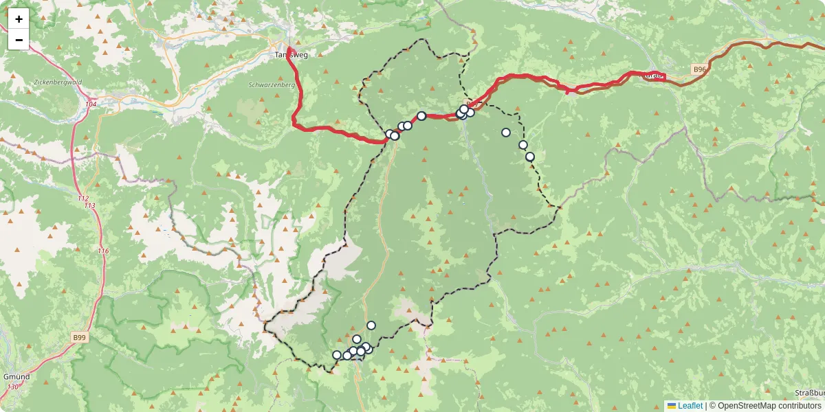 Nahverkehrsnetz in stadl-predlitz, Österreich - Buslinien, Haltestellen und Verbindungen auf der Karte