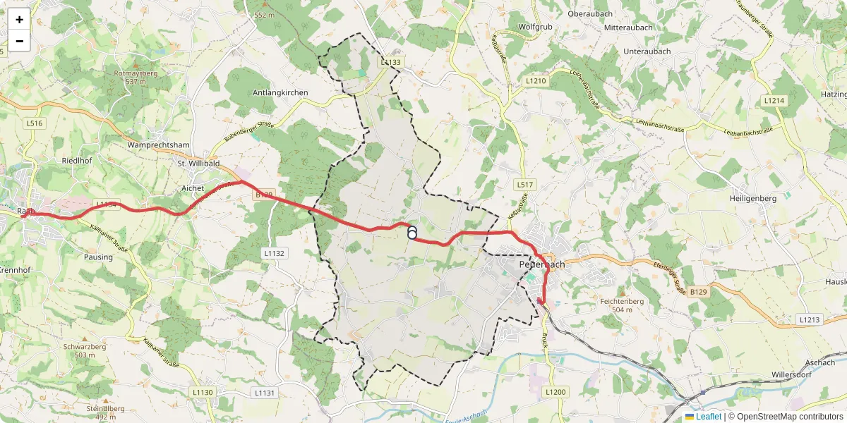Nahverkehrsnetz in steegen, Österreich - Buslinien, Haltestellen und Verbindungen auf der Karte