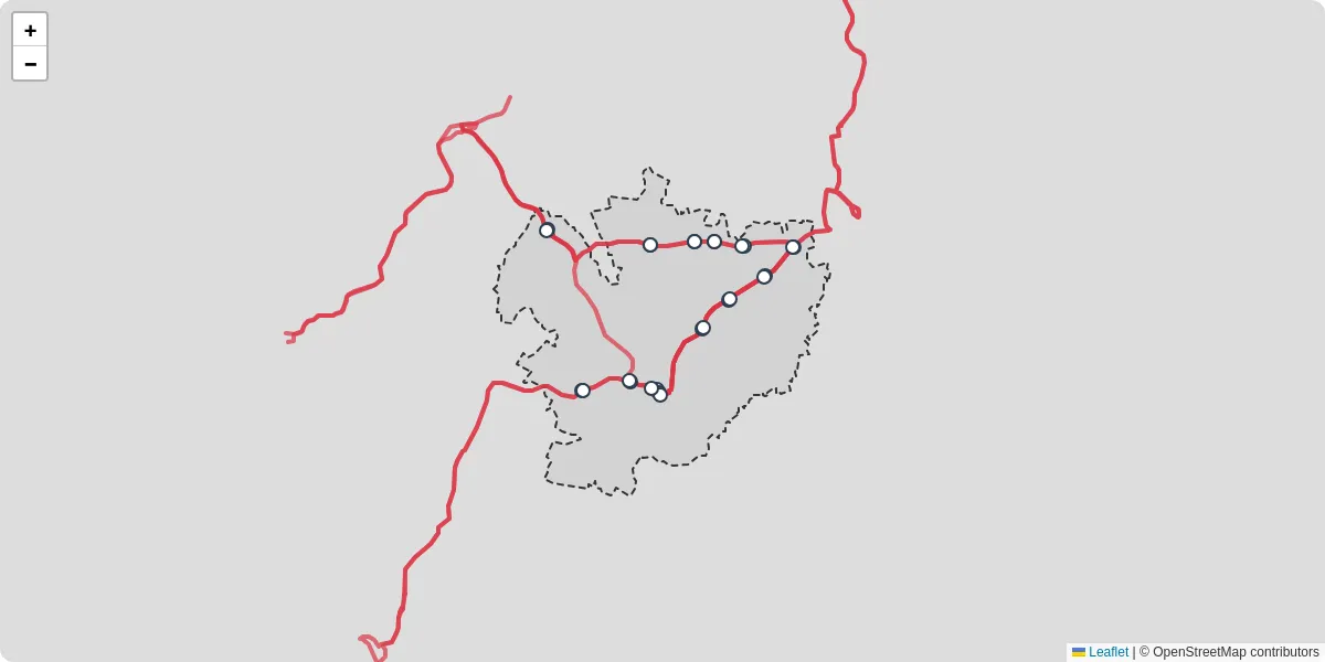 Nahverkehrsnetz in taiskirchen-im-innkreis, Österreich - Buslinien, Haltestellen und Verbindungen auf der Karte