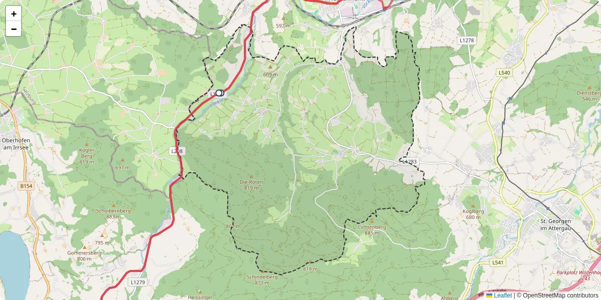 Nahverkehrsnetz in weienkirchen-im-attergau, Österreich - Buslinien, Haltestellen und Verbindungen auf der Karte