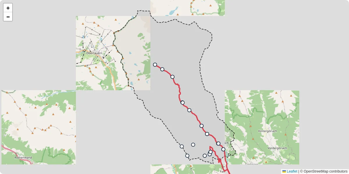 Nahverkehrsnetz in weipriach, Österreich - Buslinien, Haltestellen und Verbindungen auf der Karte