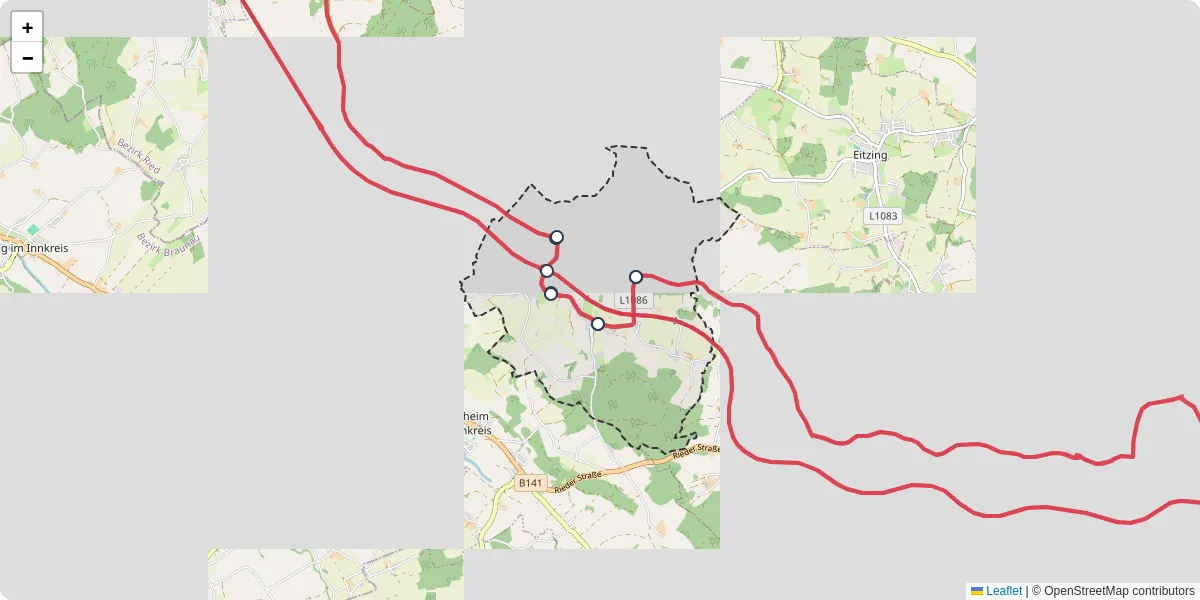Nahverkehrsnetz in wippenham, Österreich - Buslinien, Haltestellen und Verbindungen auf der Karte