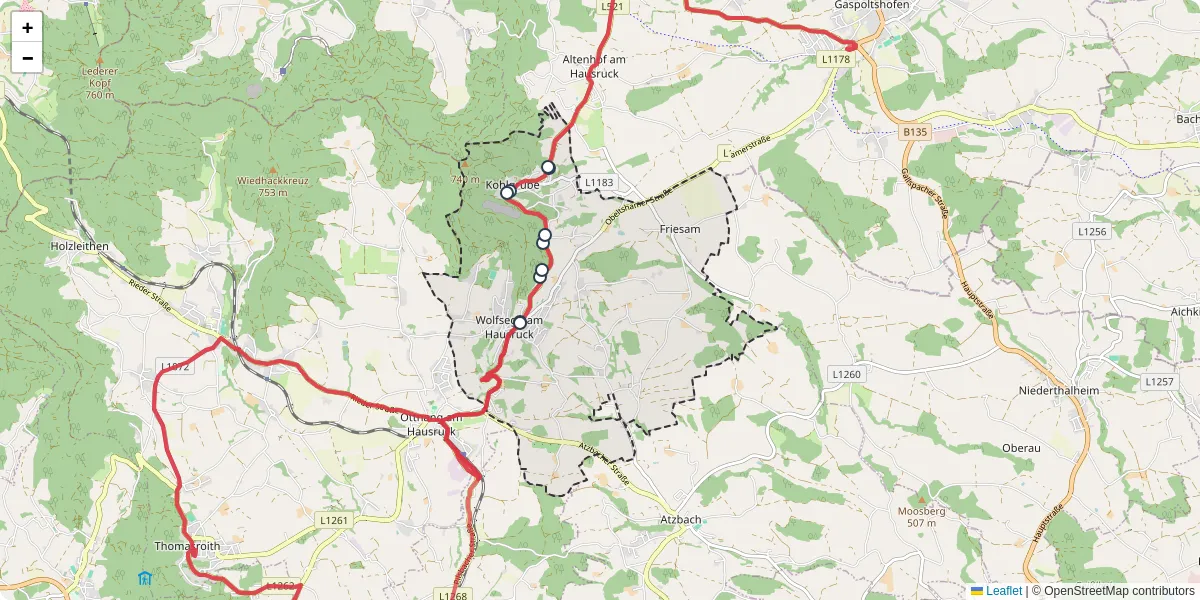 Nahverkehrsnetz in wolfsegg-am-hausruck, Österreich - Buslinien, Haltestellen und Verbindungen auf der Karte