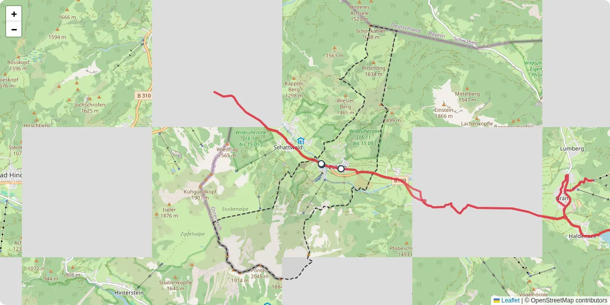 Nahverkehrsnetz in zoblen, Österreich - Buslinien, Haltestellen und Verbindungen auf der Karte